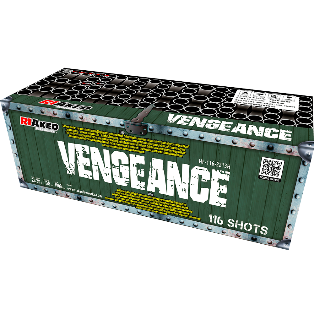 Riakeo HF-116-2213H — VENGEANCE | 116 strzałów (25/30 mm) — Pokaz 95 s Riakeo HF-116-2213H — VENGEANCE | 116 strzałów (25/30 mm) — Pokaz 95 s
